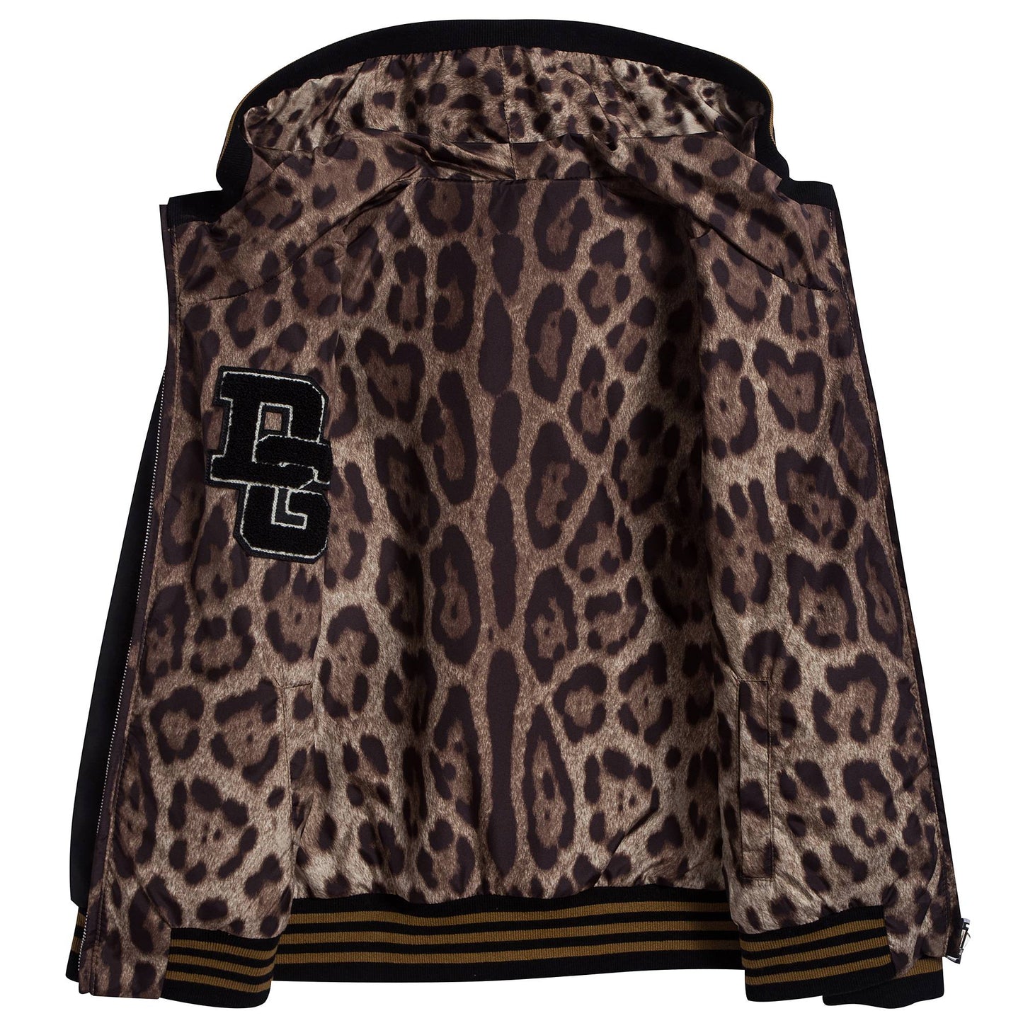 男童黑色&黄色条纹双面外套