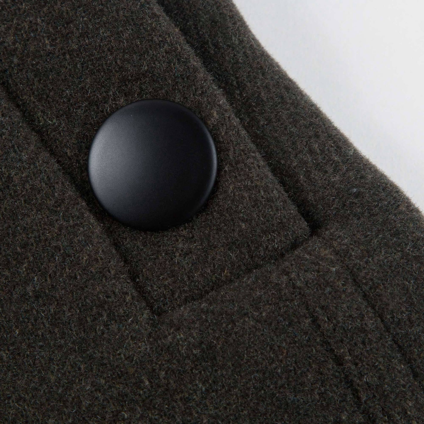 Girls Military Green Melanges Wool Jacket