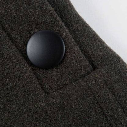 Girls Military Green Melanges Wool Jacket
