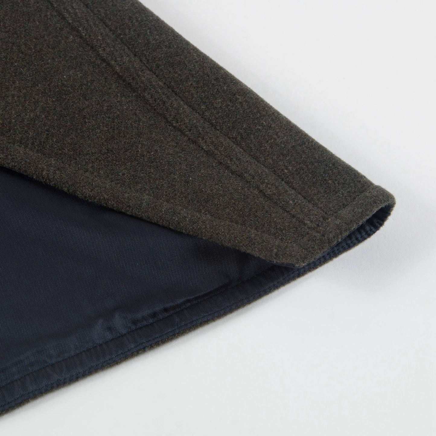 Girls Military Green Melanges Wool Jacket