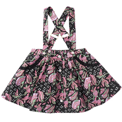 Girls Blue Flower Cotton Skirt