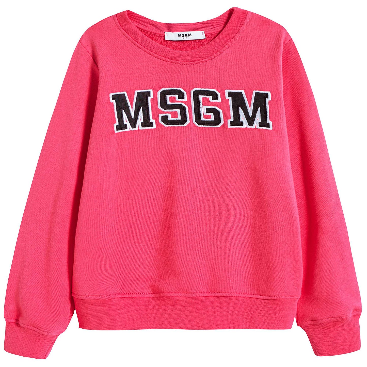 Girls Fuchsia Logo Cotton Sweatshirt