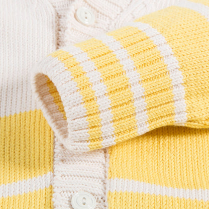 Girls  Yellow   University    Cotton    Cardigan