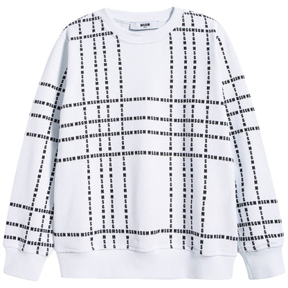 Boys & Girls White Cotton Sweatshirt