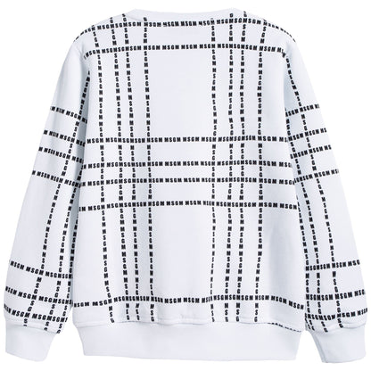 Boys & Girls White Cotton Sweatshirt