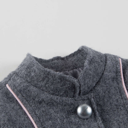 Girls Grigio & Rosa Wool  Coat