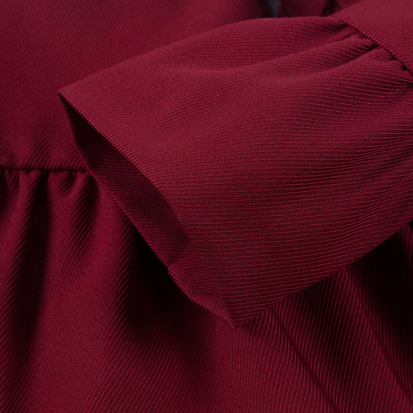 Girls Dark Red Tiered Wool Dress