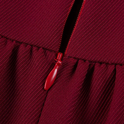 Girls Dark Red Tiered Wool Dress