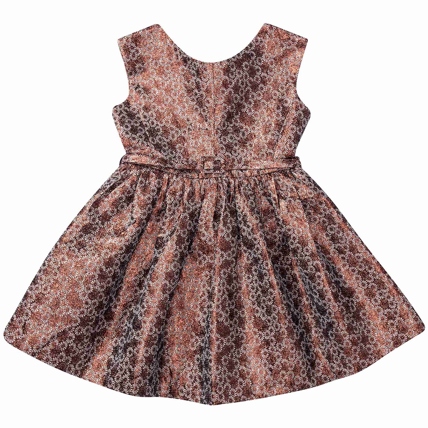 Girls Copper Flower  Dress