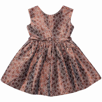 Girls Copper Flower  Dress