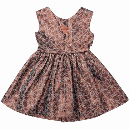 Girls Copper Flower  Dress