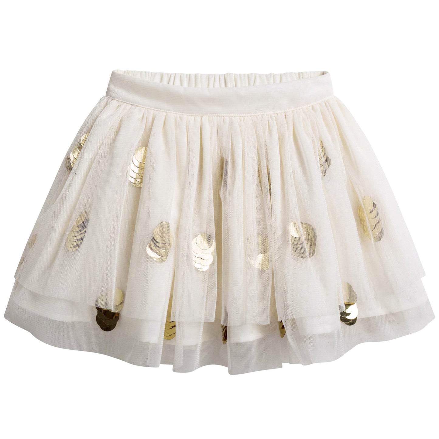 Girls Ivory Tiered Tulle Skirt