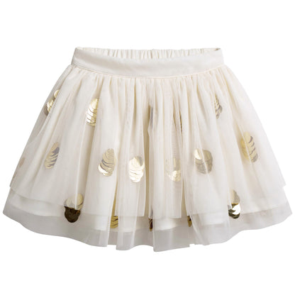Girls Ivory Tiered Tulle Skirt