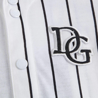 男婴白色条纹棉T恤