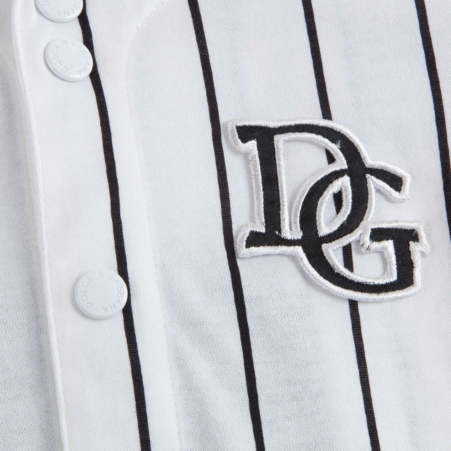 男婴白色条纹棉T恤