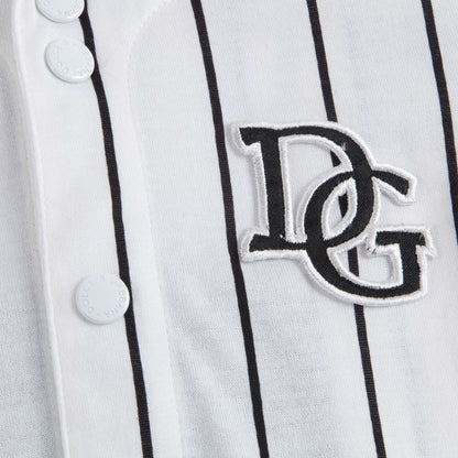 男婴白色条纹棉T恤