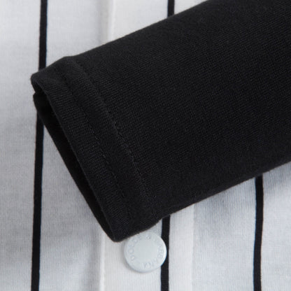 男婴白色条纹棉T恤