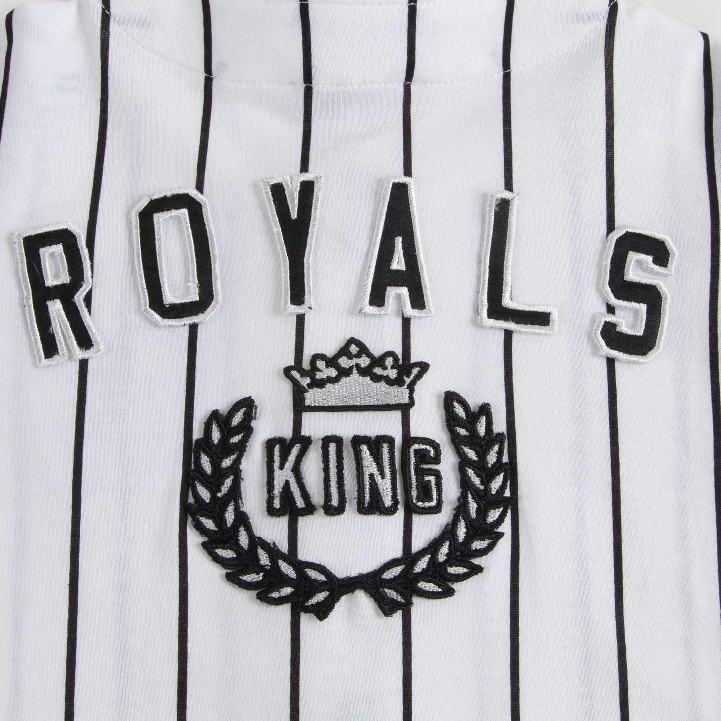 男婴白色条纹棉T恤