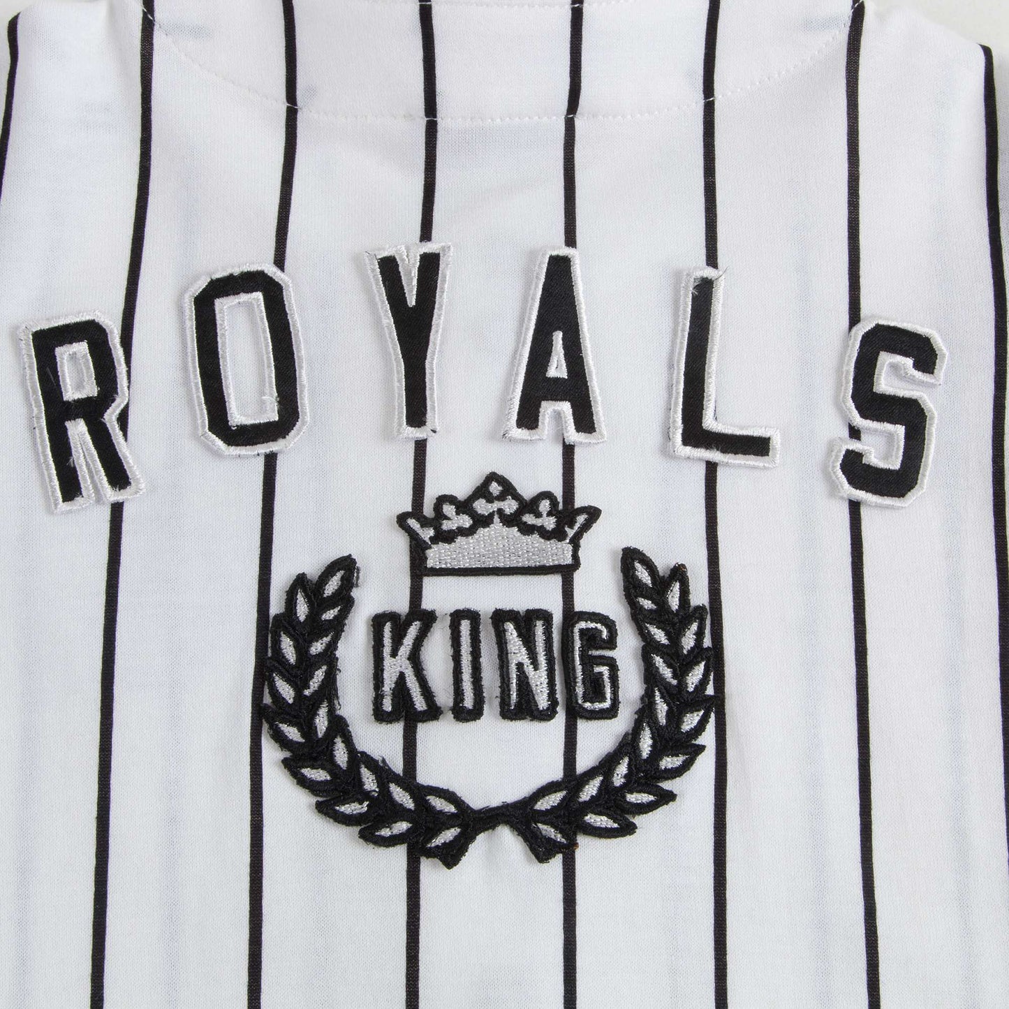 男婴白色条纹棉T恤