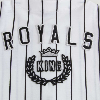 男婴白色条纹棉T恤