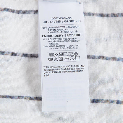 男婴白色条纹棉T恤