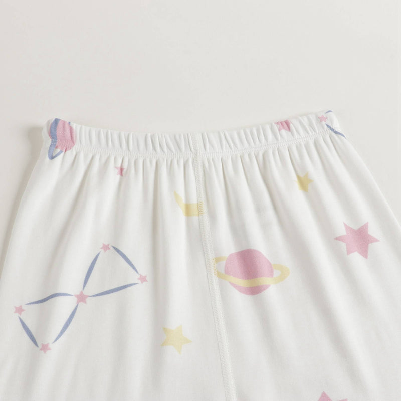 女童白色星球印花睡衣套装