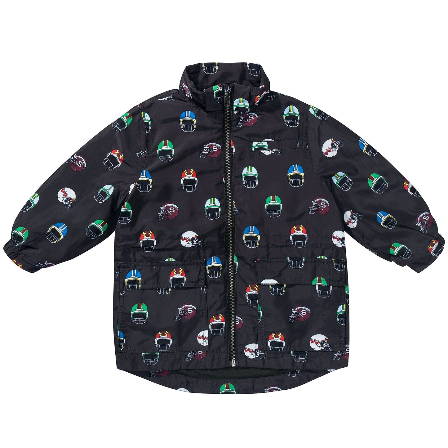 Boys Black Helmet  Parka Jackets
