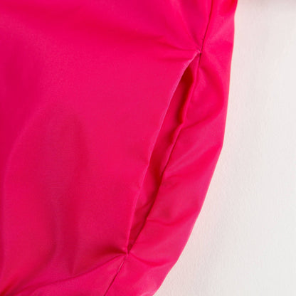 Girls Dark Pink Windbreaker Jacket With Flounces