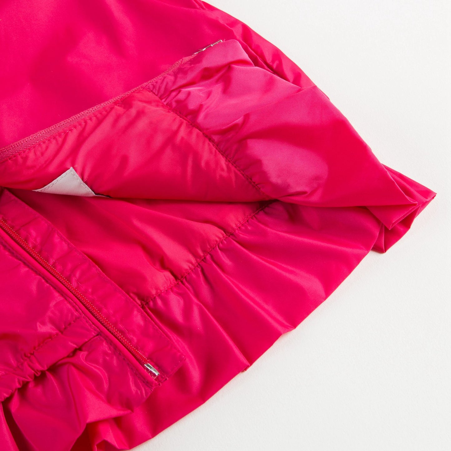 Girls Dark Pink Windbreaker Jacket With Flounces