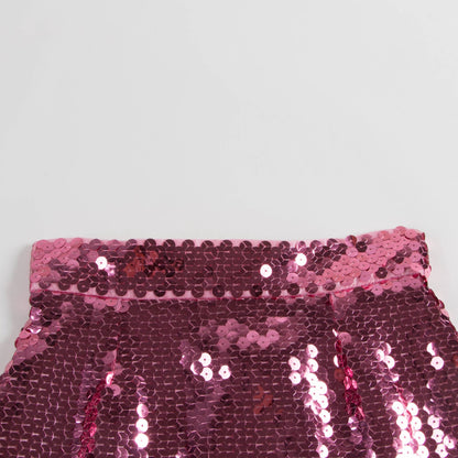 Girls Pink Sequins Skirt