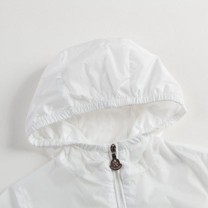 Baby Girls White Windbreaker Jacket With Flounces