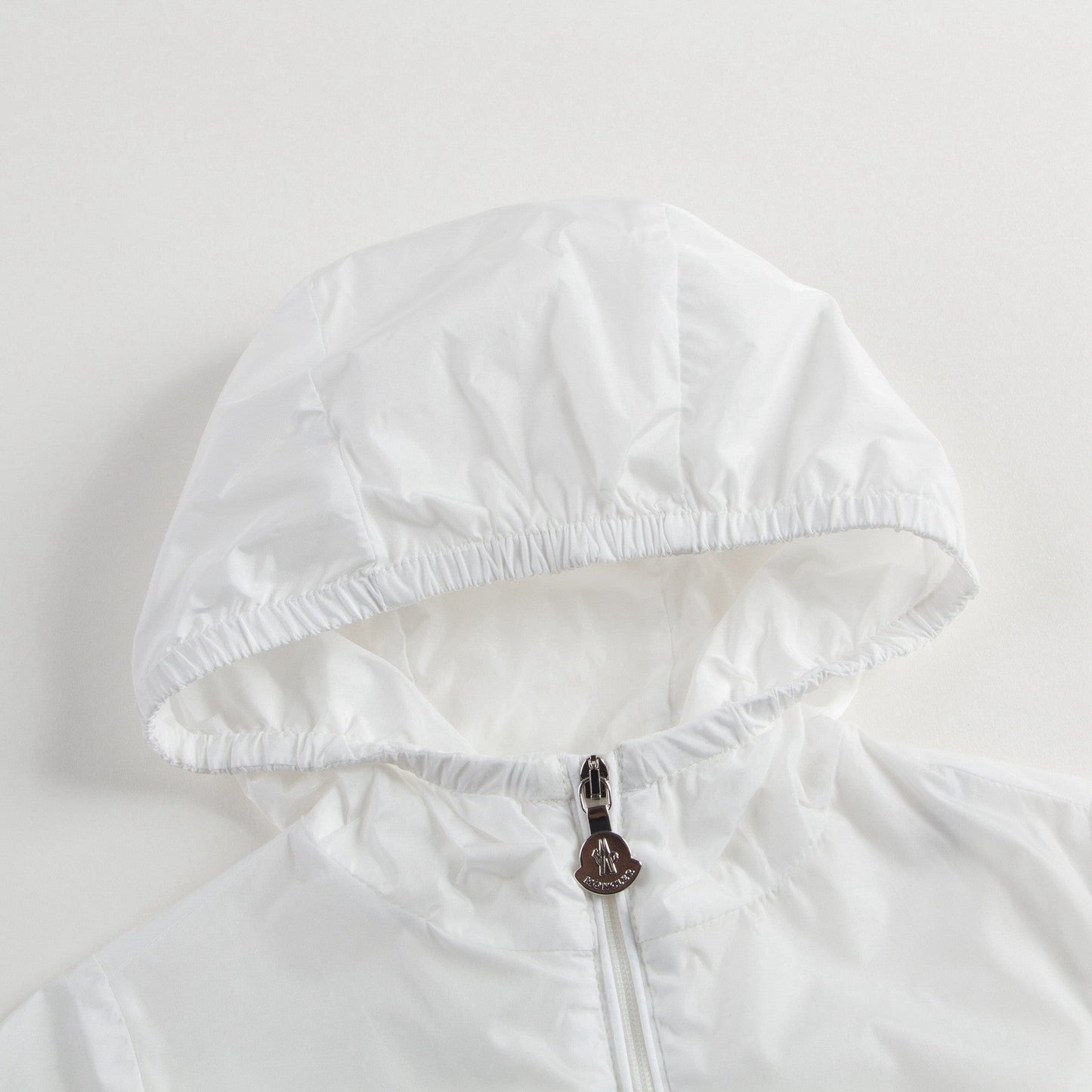 Girls White Windbreaker Jacket With Flounces