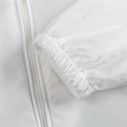 Girls White Windbreaker Jacket With Flounces
