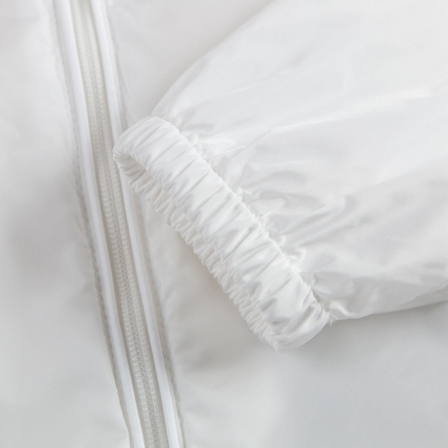 Baby Girls White Windbreaker Jacket With Flounces