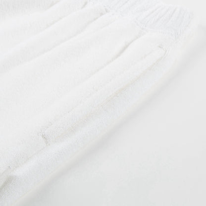 Girls & Boys White Pima Cotton Shorts