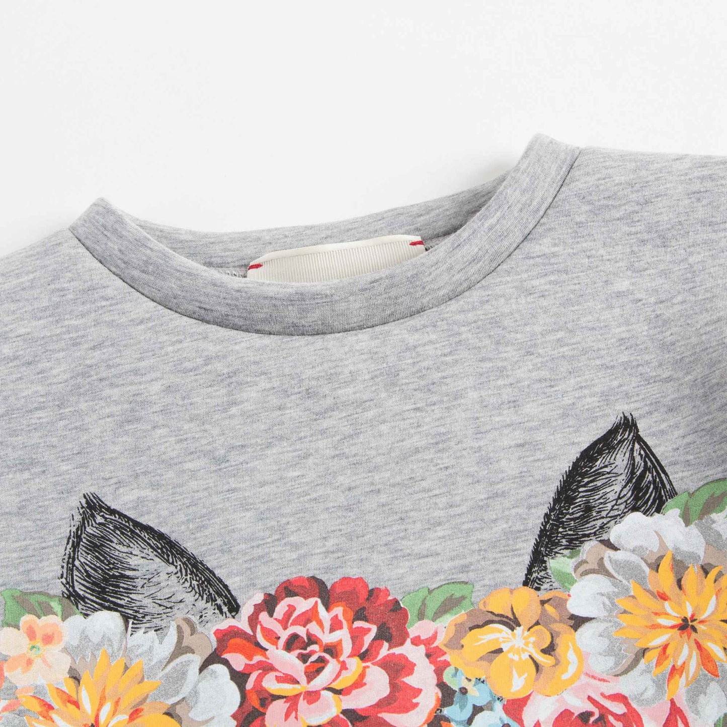 Girls Grey Cat Printed Sweatshirt