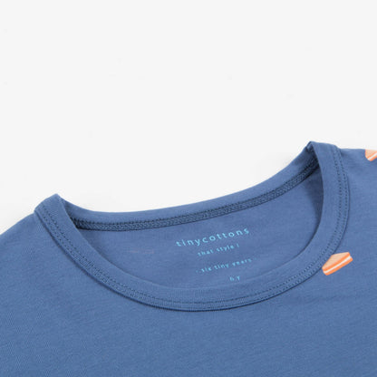 Girls Light Navy Pima Cotton Dress