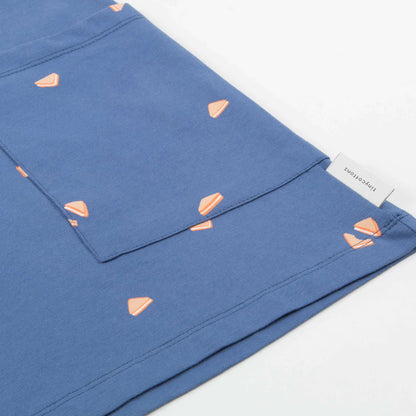 Girls Light Navy Pima Cotton Dress