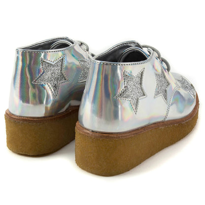 Girls Silver Stars  Shoes