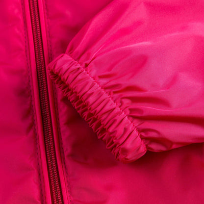 Girls Dark Pink Windbreaker Jacket With Flounces