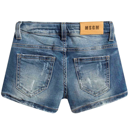 Girls Blue Denim Shorts