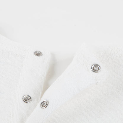 Girls White Pima Cotton Rompers