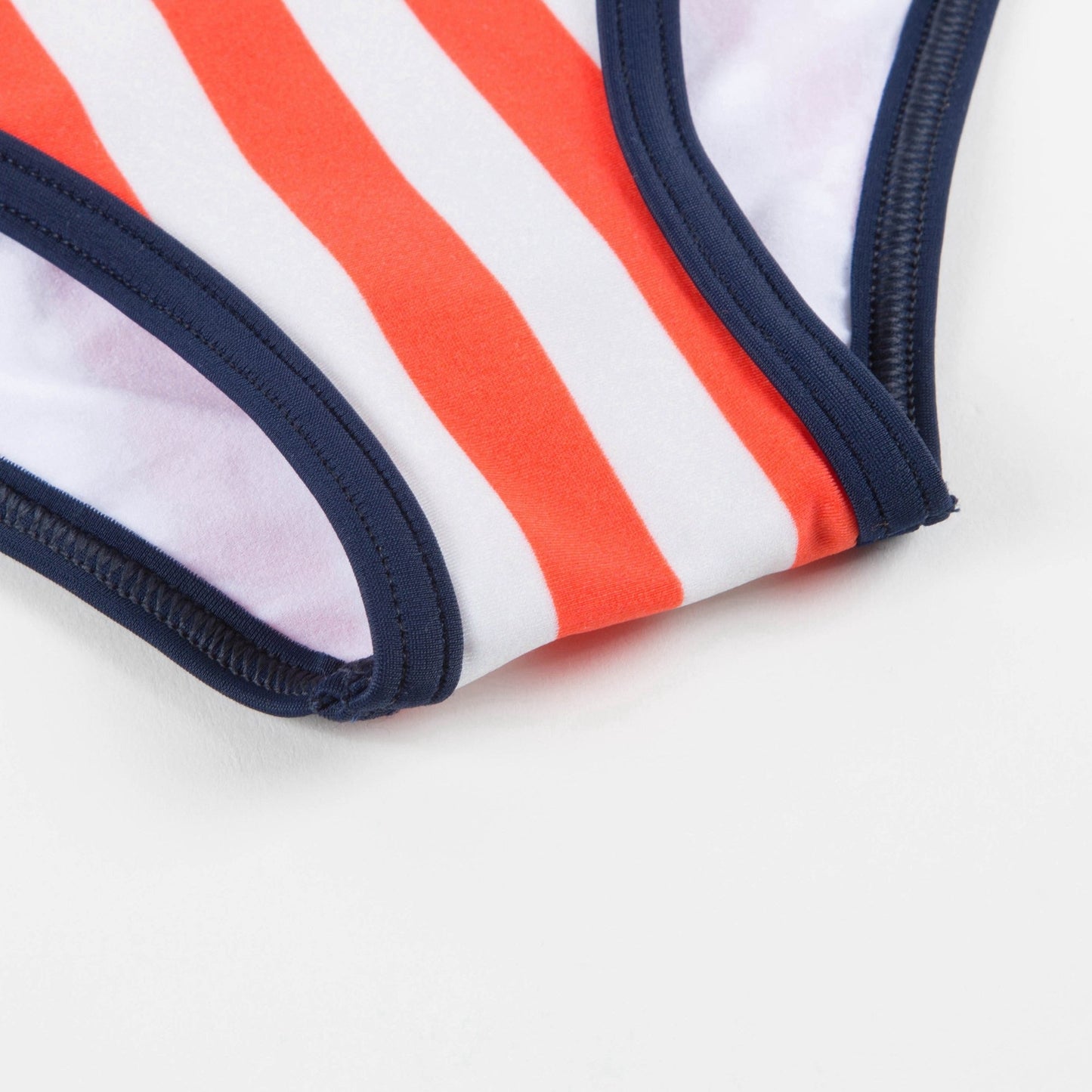 Girls Carmine Striped Polyamide Swimwear