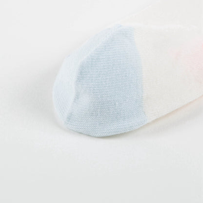 Girls White & Light Blue Cotton Socks