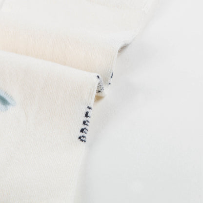 Girls White & Light Blue Cotton Socks