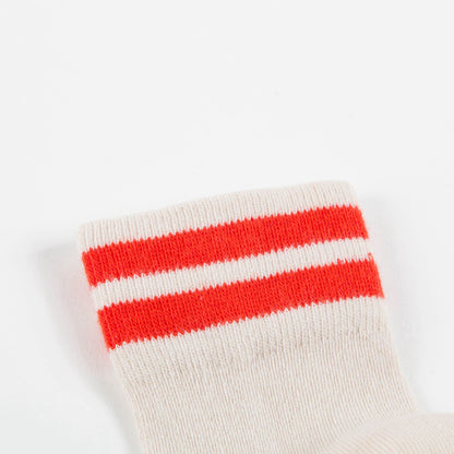Girls Carmine Striped Cotton Socks