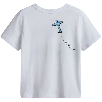 Girls White Logo Cotton T-shirt