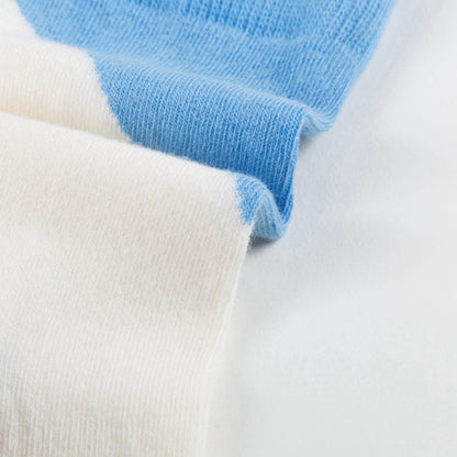 Girls White & Blue Cotton Socks