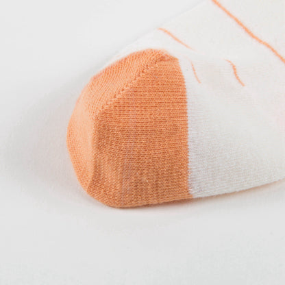 Girls White & Light Brick Cotton Socks