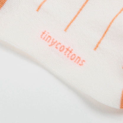 Girls White & Light Brick Cotton Socks